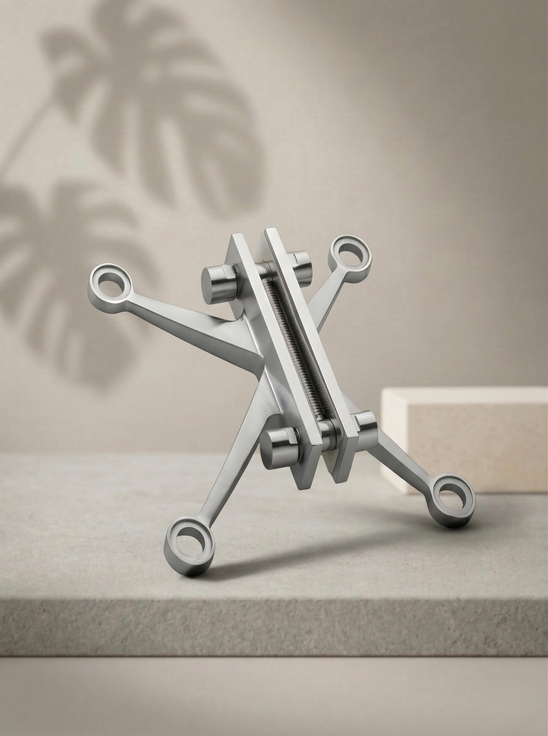 GLAXOR 4-Way Spider Fitting with Glass Fin Support